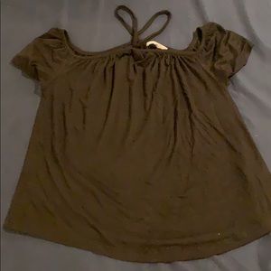 Black Top With Crisscross Neck